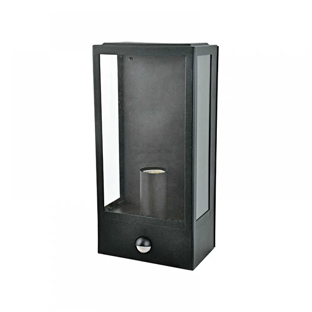 Επιτοίχιο Φωτιστικό Εξωτερικού Χώρου Σε Μαύρο Με Αισθητήρα Κίνησης 33cm 1x E27 IP44 CELIA Aca