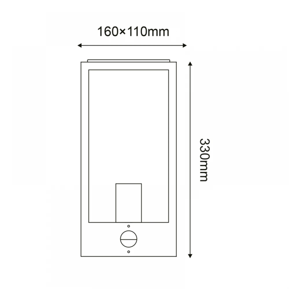 Επιτοίχιο Φωτιστικό Εξωτερικού Χώρου Σε Μαύρο Με Αισθητήρα Κίνησης 33cm 1x E27 IP44 CELIA Aca