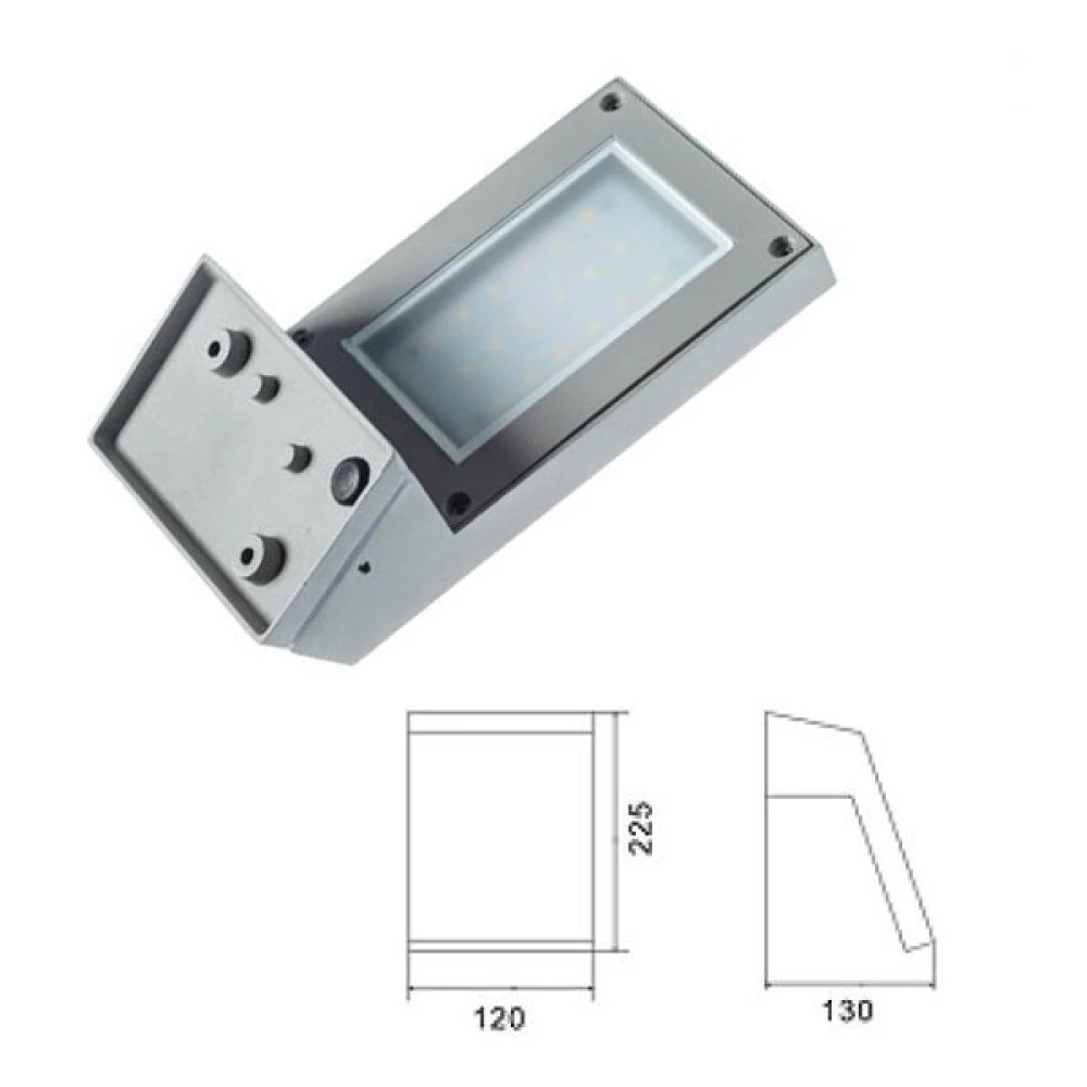 LED Απλίκα Εξωτερικού Χώρου Αλουμινίου Γκρι 6W 230lm 160° IP44 LETE Aca