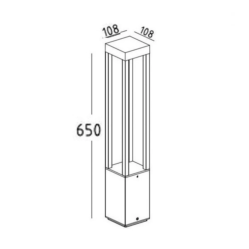 LED Κολωνάκι Εξωτερικού Χώρου Έμμεσου Φωτισμού 65cm 7W 356lm 3000K 120° IP54 SQ Aca