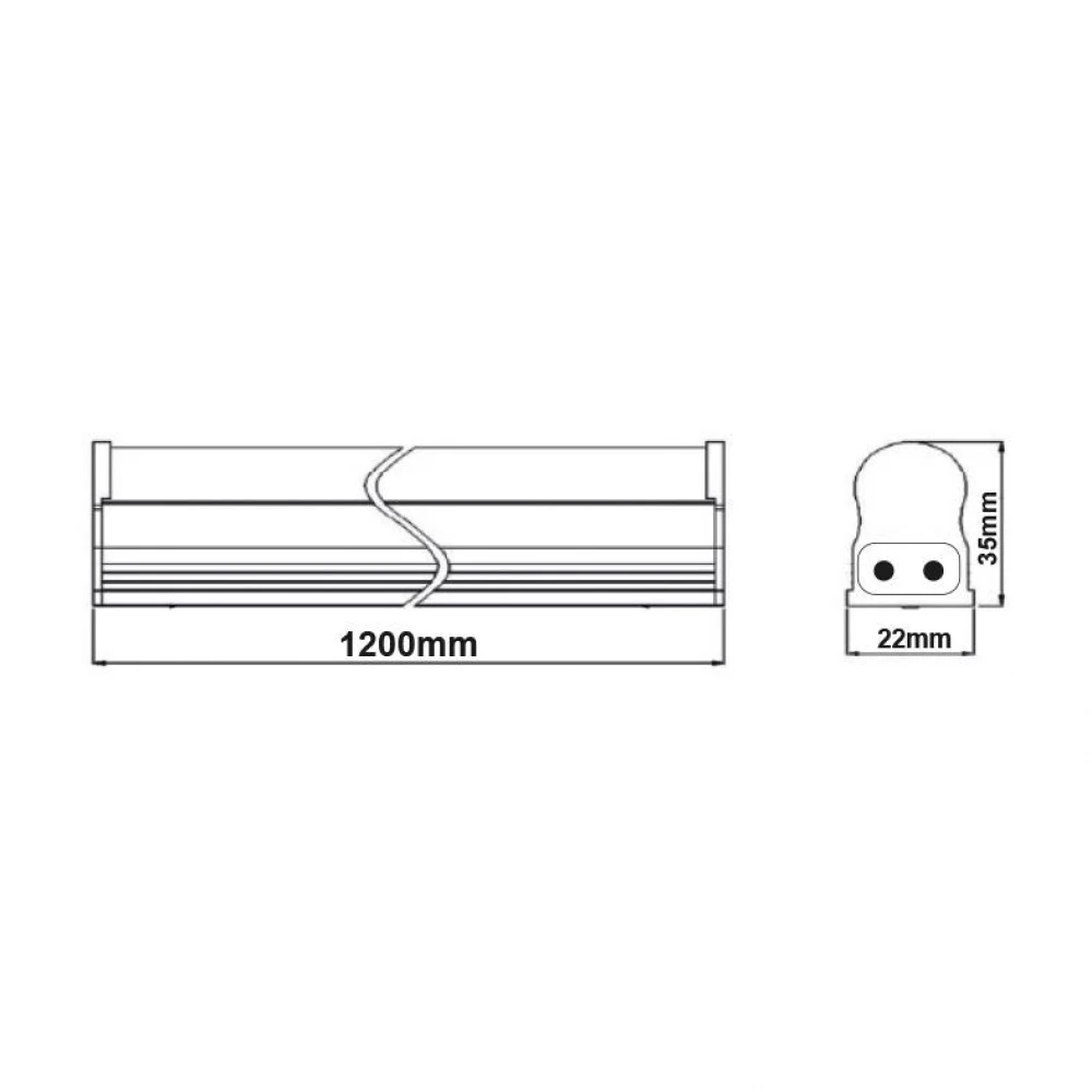 LED Γραμμικό Φωτιστικό Λευκό T5 120cm 17W IP44 180° PHILO Aca