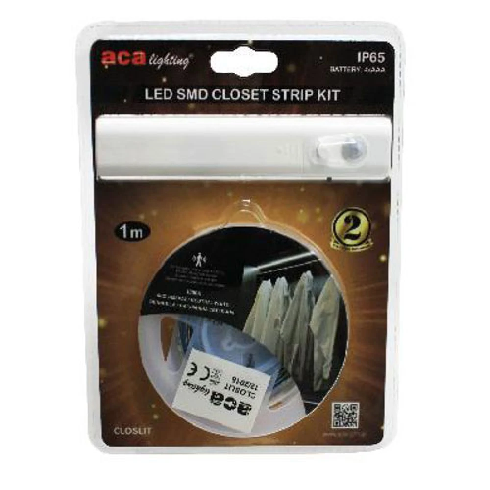 LED Ταινία Ντουλάπας Αδιάβροχη IP65 Φυσικό Λευκό 1 Μέτρο - Μπαταρίας 4x AAA ACA