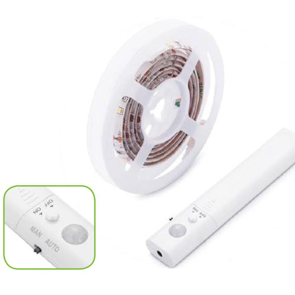 LED Ταινία Ντουλάπας Αδιάβροχη IP65 Φυσικό Λευκό 1 Μέτρο - Μπαταρίας 4x AAA ACA