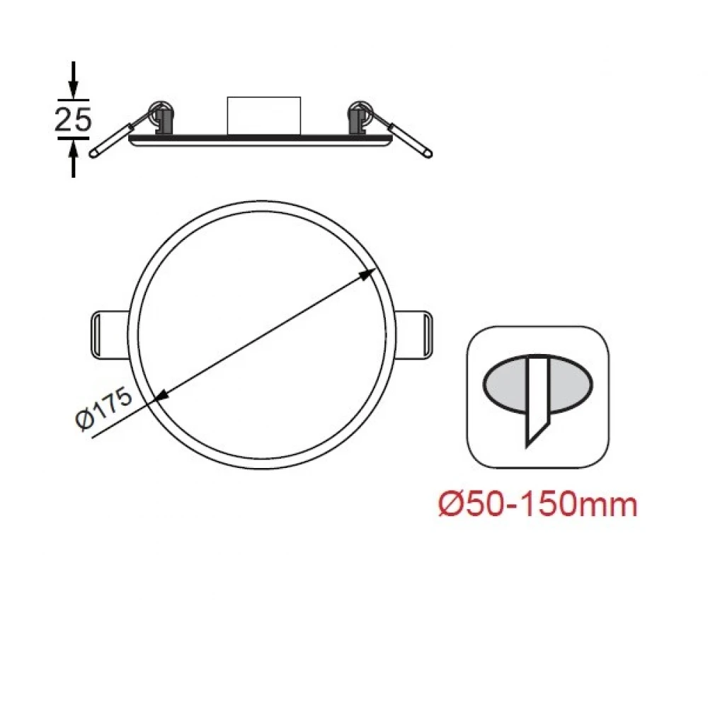 Φωτιστικό Οροφής Slim Panel Λευκό Στρογγυλό Χωνευτό LED SMD Ψυχρό Λευκό 6000K 15W 120° FLEXI Aca