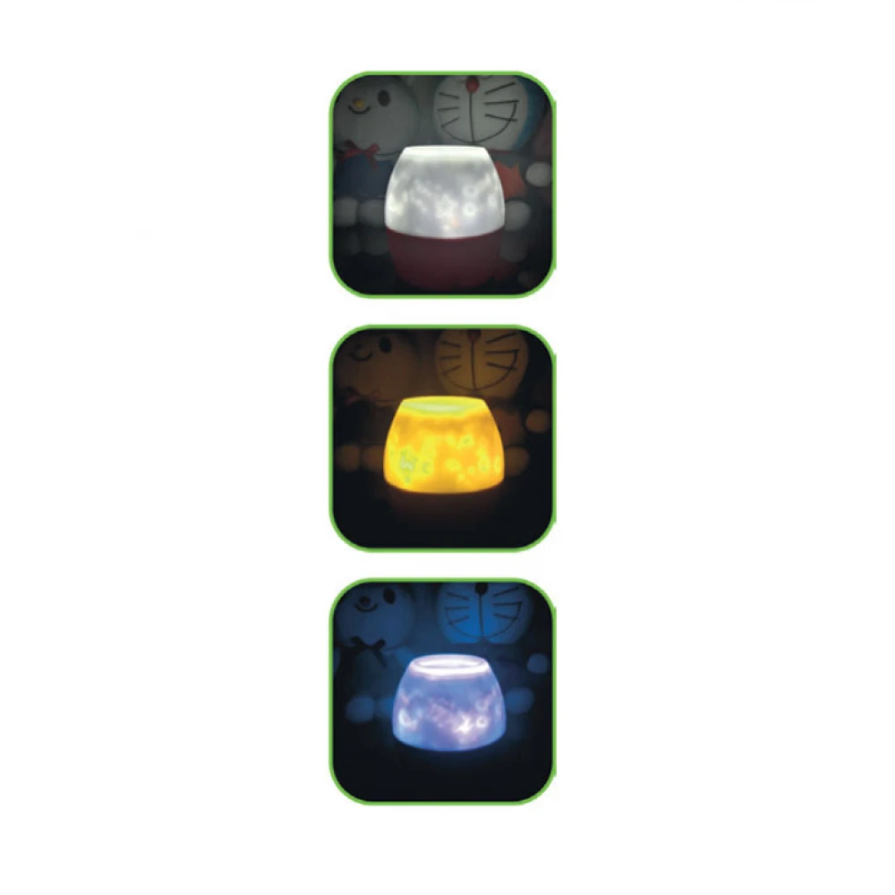 LED Λαμπάκι Νυχτός Και Προτζέκτορας 2 Σε 1, Με 4 Θέματα, Με Μπαταρίες Και USB - 8W 3xAA - ACA