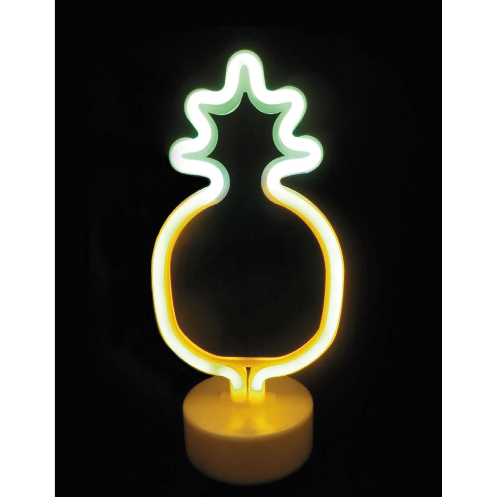 Neon LED Διακοσμητικό Πράσινο-Κίτρινο Ανανάς Μπαταρίας Και USB - 3xAA IP20 ACA