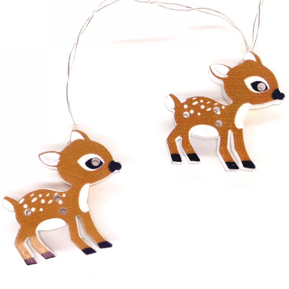 10 Θερμά Λευκά LED Μπαταρίας Με Ελαφάκια Μεταλλικά Και Με Χρονοδιακόπτη - IP20 135+30cm Διάφανο Καλώδιο 3xAA - ACA