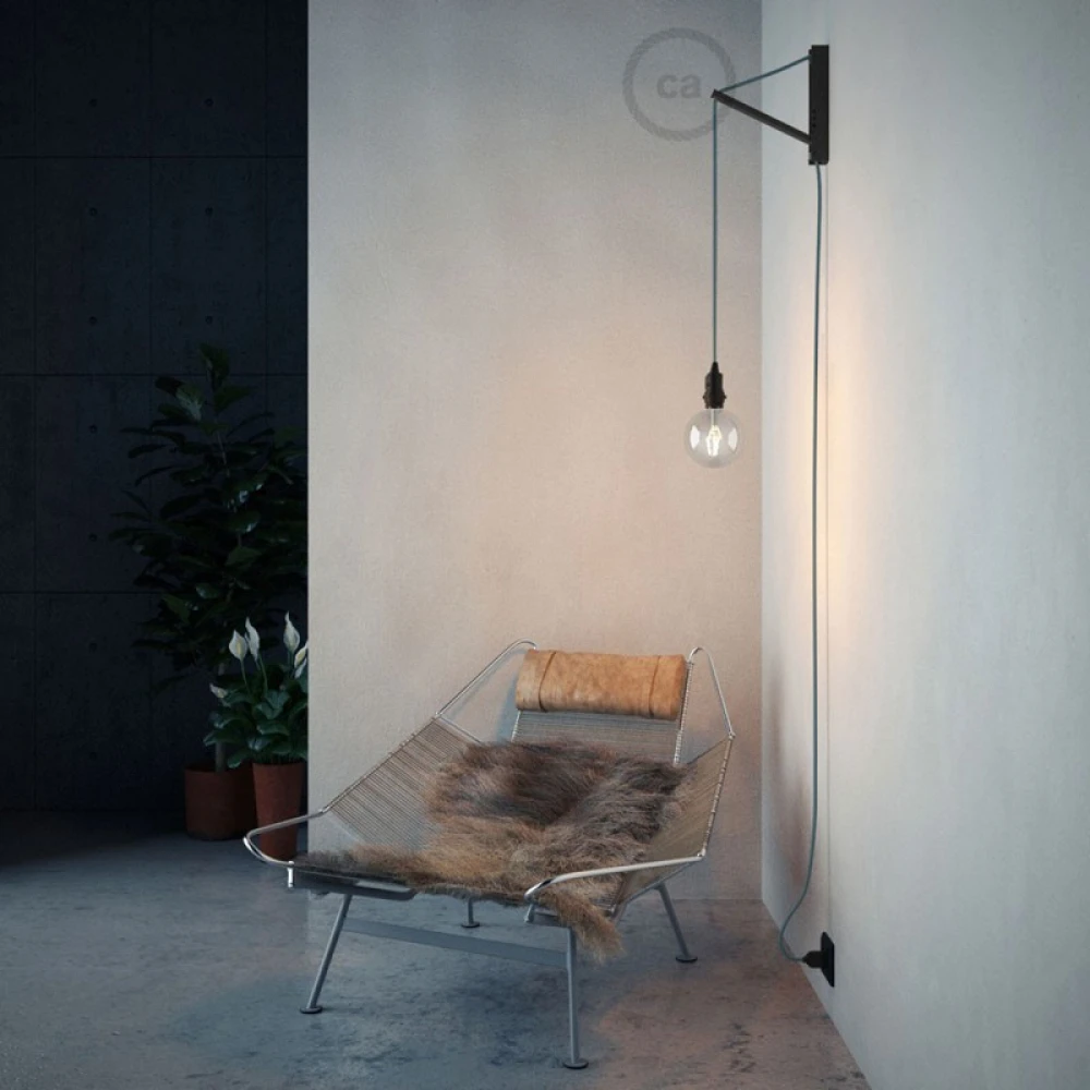 Pinocchio Μαύρη Ξύλινη Βάση Για Τοίχο Ιδανική Για Κρεμαστά Φωτιστικά Creative Cables