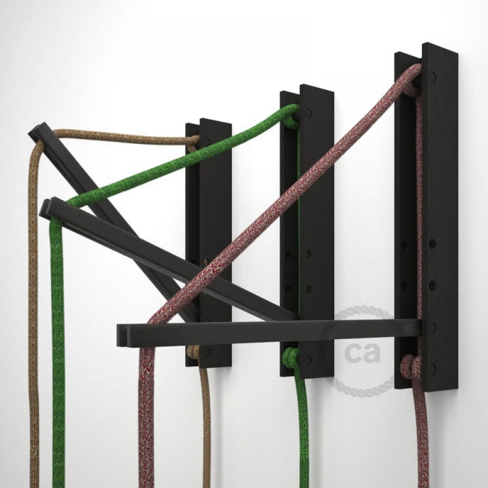 Pinocchio Μαύρη Ξύλινη Βάση Για Τοίχο Ιδανική Για Κρεμαστά Φωτιστικά Creative Cables