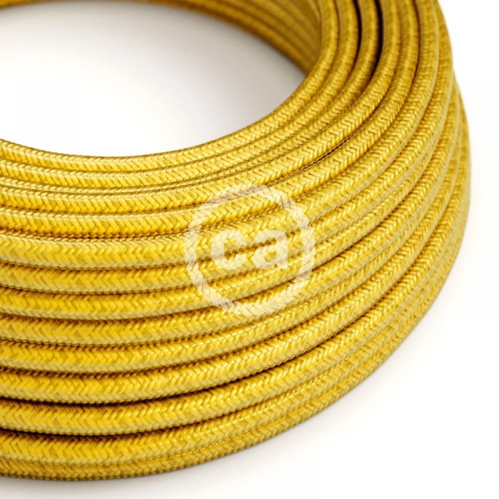 Στρόγγυλο Υφασμάτινο Καλώδιο - RM31 Κίτρινο Lemon Creative Cables