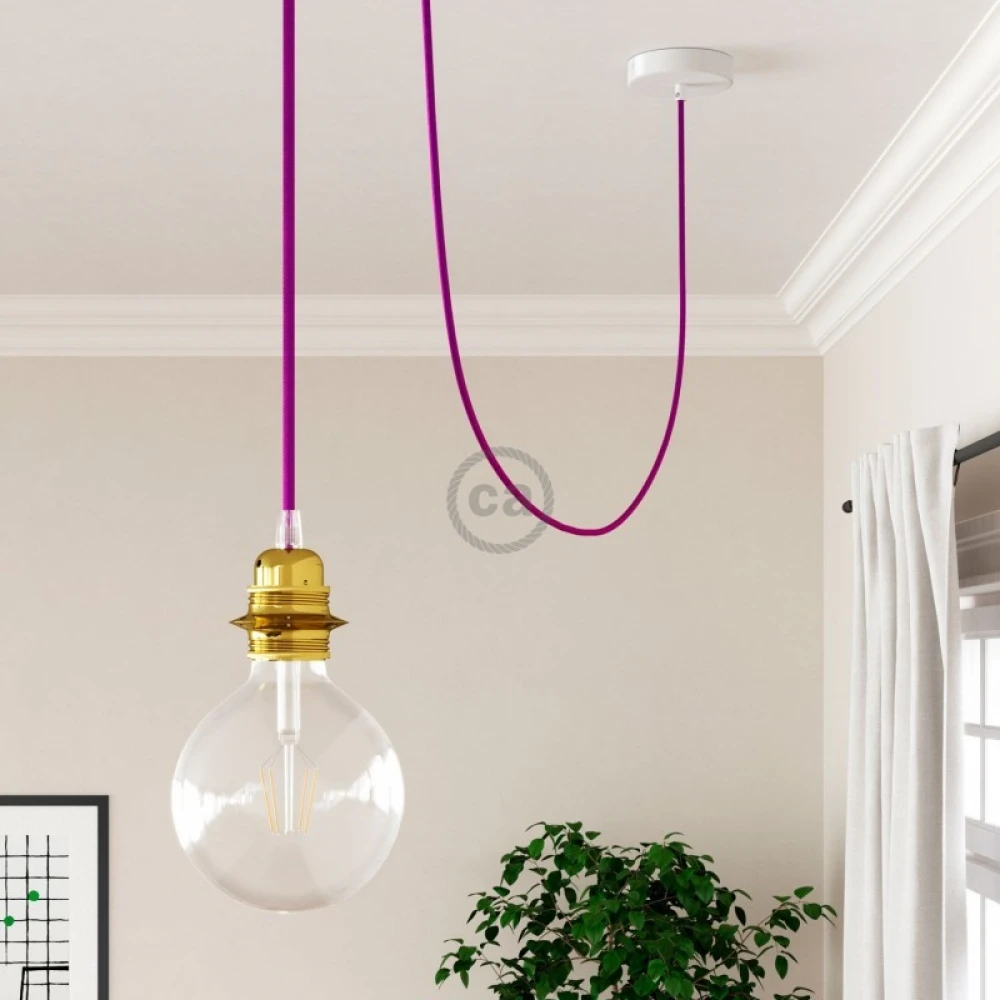 Στρόγγυλο Υφασμάτινο Καλώδιο - RM35 Έντονο Μωβ Βιολετί Creative Cables