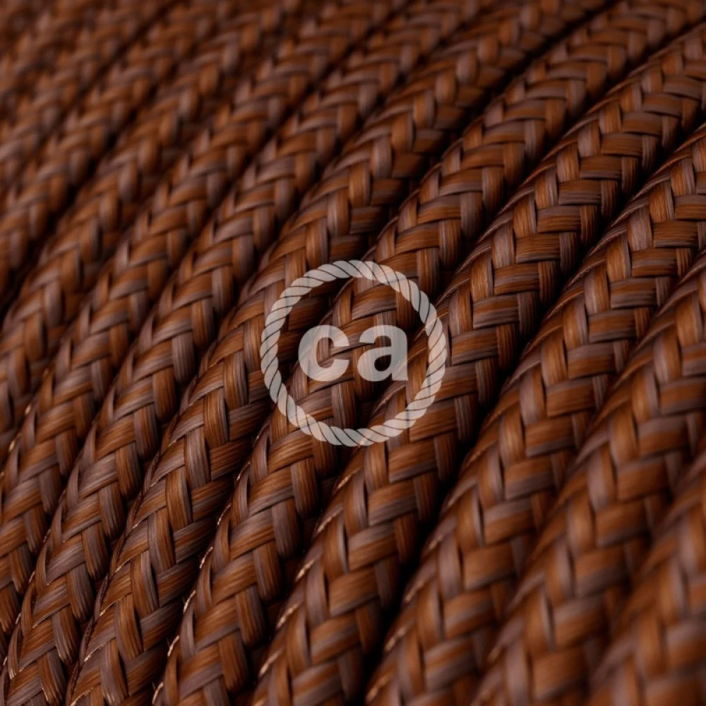 Στρόγγυλο Υφασμάτινο Καλώδιο - RM36 Καφέ Σκουριά Creative Cables