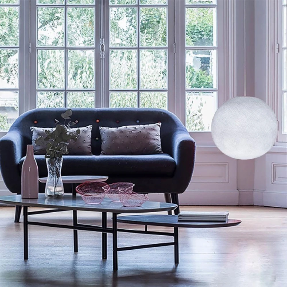 Φωτιστικό Σφαίρα Λευκό Από Νήμα Πολυεστέρα M-36cm - 100% Χειροποίητο Creative Cables