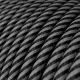 Στρόγγυλο Υφασμάτινο Καλώδιο Vertigo HD ERM38 Ριγέ Ανθρακί Μαύρο Creative Cables