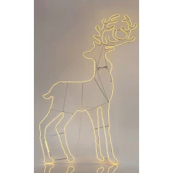 NEON LED Φωτοσωλήνας Επαγγελματικό Σχέδιο Ελάφι 12μ. Θερμό Λευκό IP44 1440 LED 104x180cm Magic Christmas