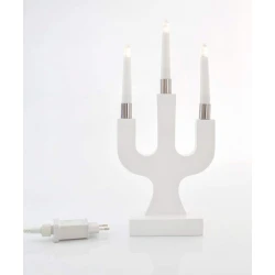 Κηροπήγιο Με 3 LED Κεριά Λευκό - Ρεύματος 17.5x7x38.5cm IP20 Magic Christmas