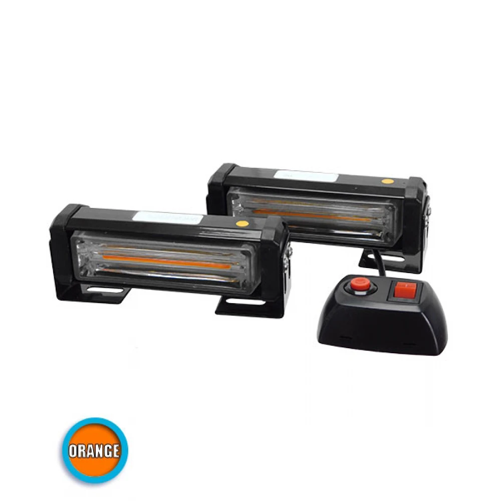 Φώτα Αστυνομίας LED 2 x COB LIGHT 8W 10-30V IP65 Πορτοκαλί Εξωτερικά GloboStar