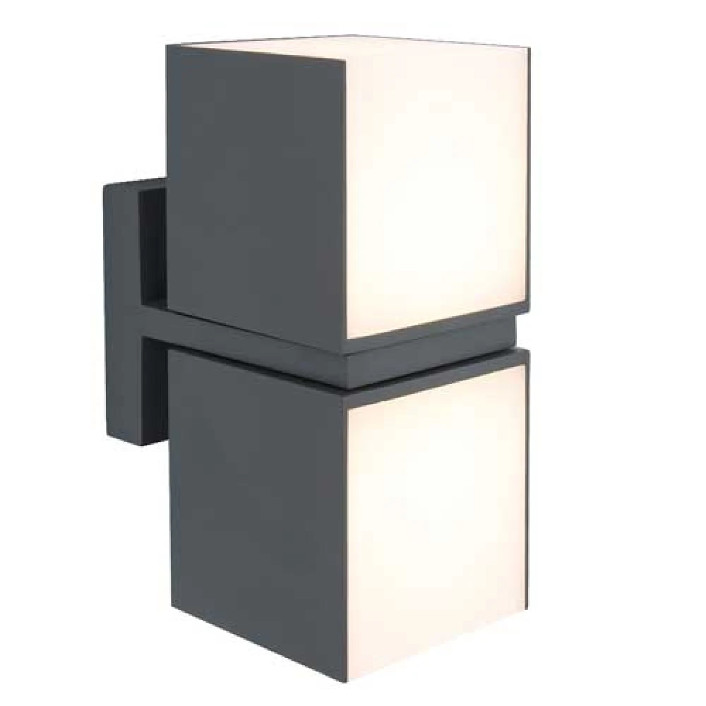 LED Επιτοίχιο Φωτιστικό Σε Σκούρο Γκρι 23W IP54 CUBA LUTEC