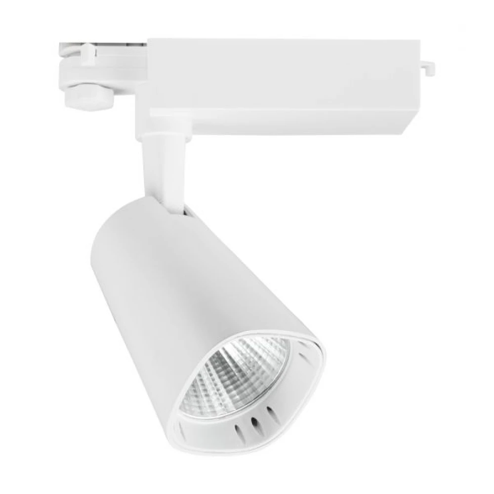 Φωτιστικό Ράγας Τεσσάρων Καλωδίων Τριφασικής Ράγας Σε Λευκό LED 30W 3000K COB Spotlight