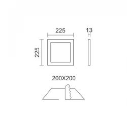 Τετράγωνο LED Panel Slim Downlight 18W SMD 6000K SpotLight
