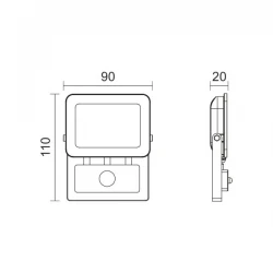 Προβολέας Με Ανιχνευτή Κίνησης LED SMD 10W 4000K Spotlight