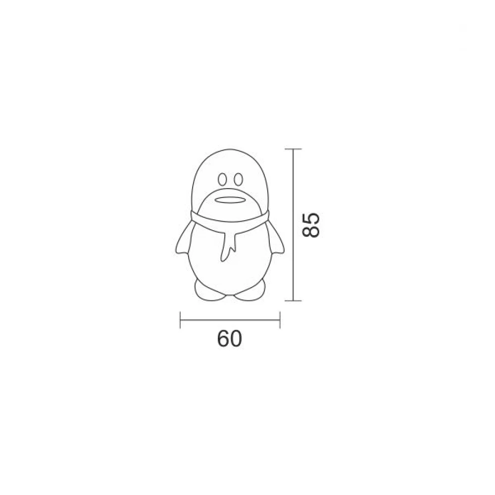 LED Φωτιστικό Νυκτός Πιγκουίνος 1W Spotlight