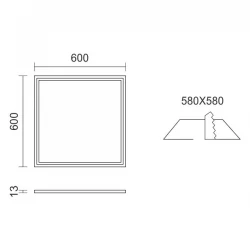 LED Χωνευτό Πάνελ Οροφής Τετράγωνο 40W 140° 3600Lm 6000K Spotlight
