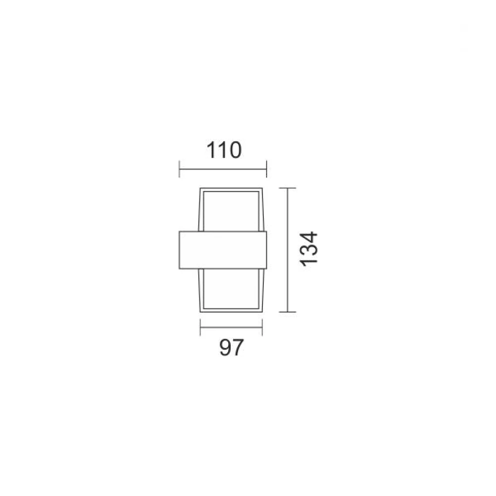 LED Απλίκα Εξωτερικού Χώρου Αλουμινίου Κυβική 2x 5W IP44 Spotlight
