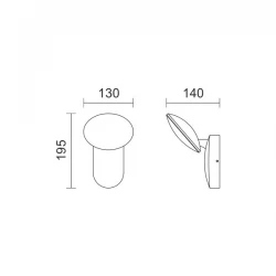 LED Απλίκα Εξωτερικού Χώρου Αλουμινίου 10W IP54 Spotlight