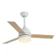 Ανεμιστήρας Οροφής Με Τρία Ξύλινα Πτερύγια Σε Λευκό Χρώμα - LED 24W Spotlight