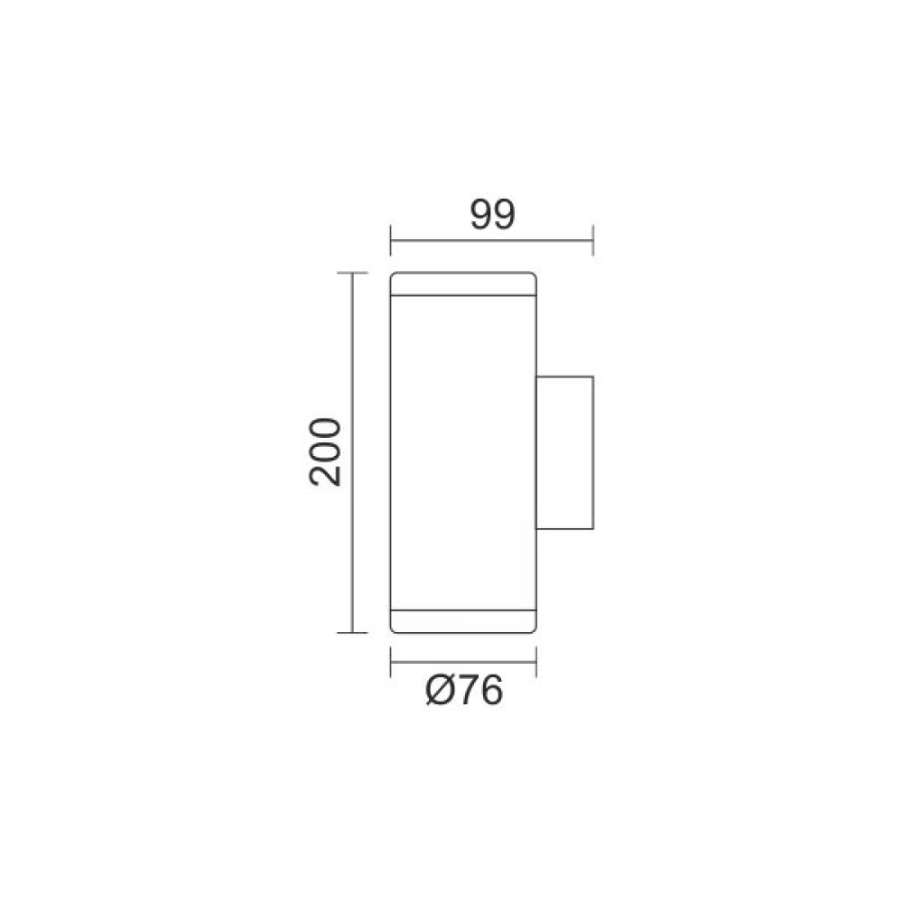 LED Απλίκα Εξωτερικού Χώρου Σε Μαύρο Χρώμα 2 x 4W 320Lm IP54 Spotlight