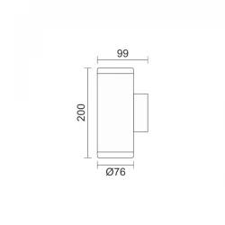 LED Απλίκα Εξωτερικού Χώρου Σε Μαύρο Χρώμα 2 x 4W 320Lm IP54 Spotlight