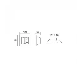 Γύψινο Χωνευτό Φωτιστικό Τοίχου GU10 120x120mm SpotLight