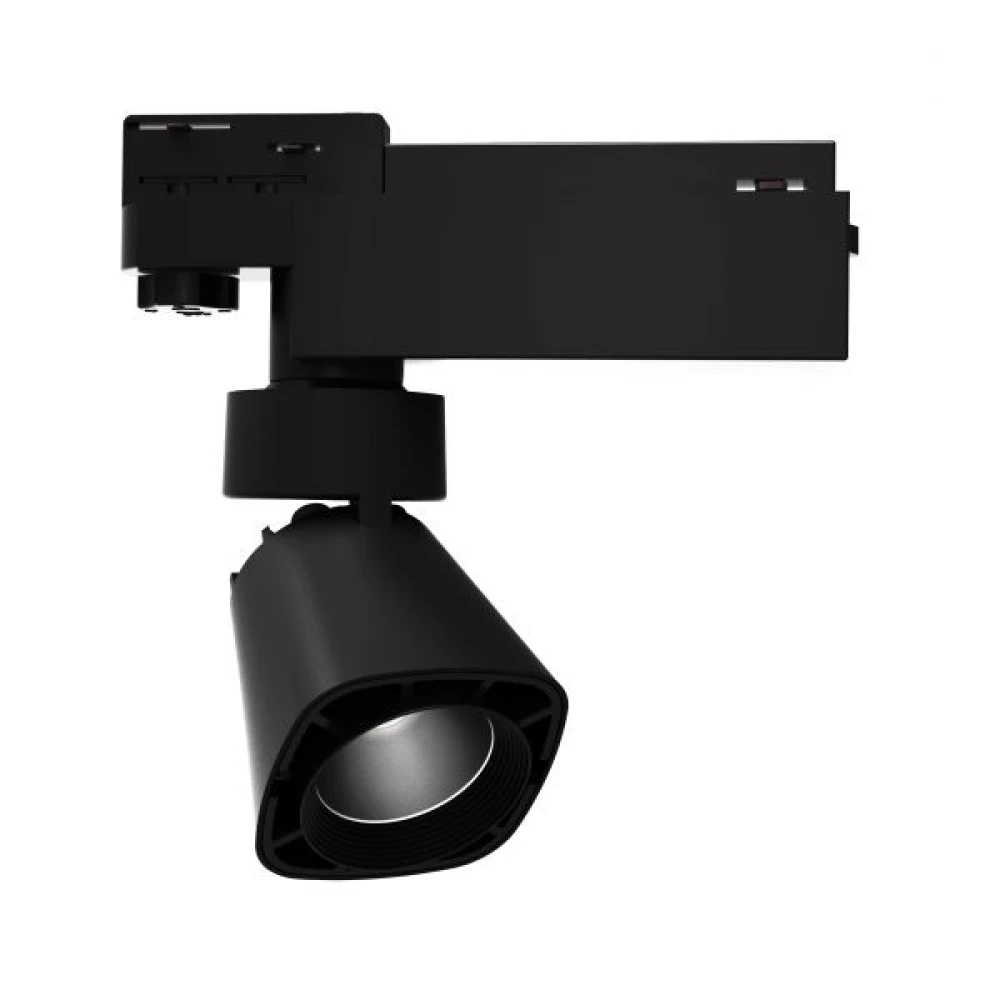 Μαύρο Φωτιστικό Ράγας Με LED 12W Τεσσάρων Καλωδίων Τριφασικής Ράγας 4000K Spotlight