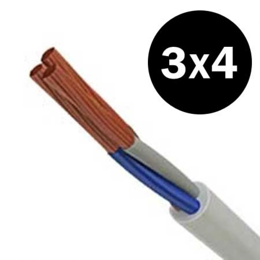 Καλώδιο Ηλεκτρολογικό Εύκαμπτο H05VVF 3X4mm² Σε Λευκό Και Μαύρο TOP ELECTRONIC