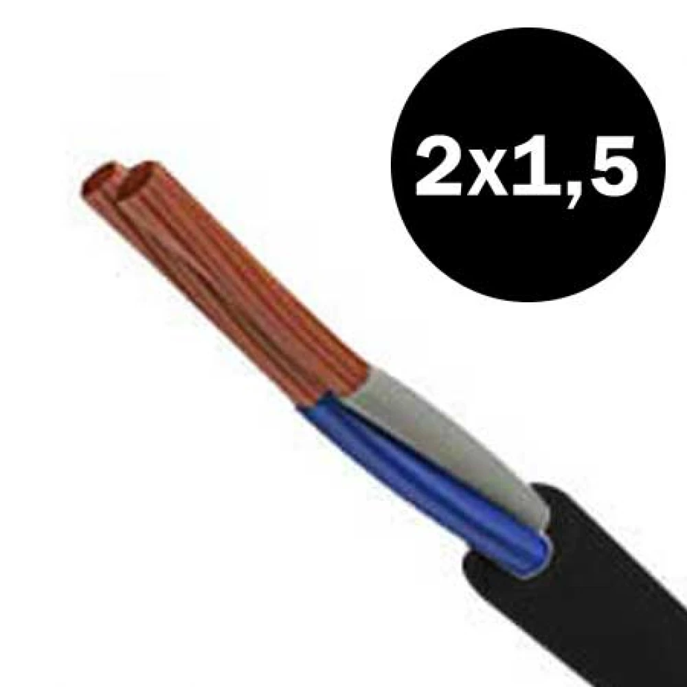 Καλώδιο Ηλεκτρολογικό Εύκαμπτο H05VVF 2X1.5mm² Μαύρο Και Λευκό TOP ELECTRONIC