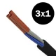 Καλώδιο Ηλεκτρολογικό Εύκαμπτο H05VVF 3X1mm² Λευκό Και Μαύρο UNL TOP ELECTRONIC