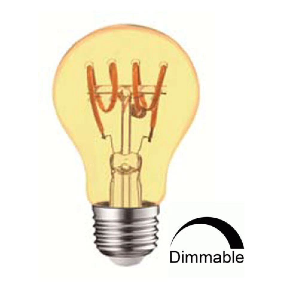 LED Λάμπα Filament A60 4W Θερμό E27 Flex Art Line Σε Μελί Γυαλί DIMMABLE Universe