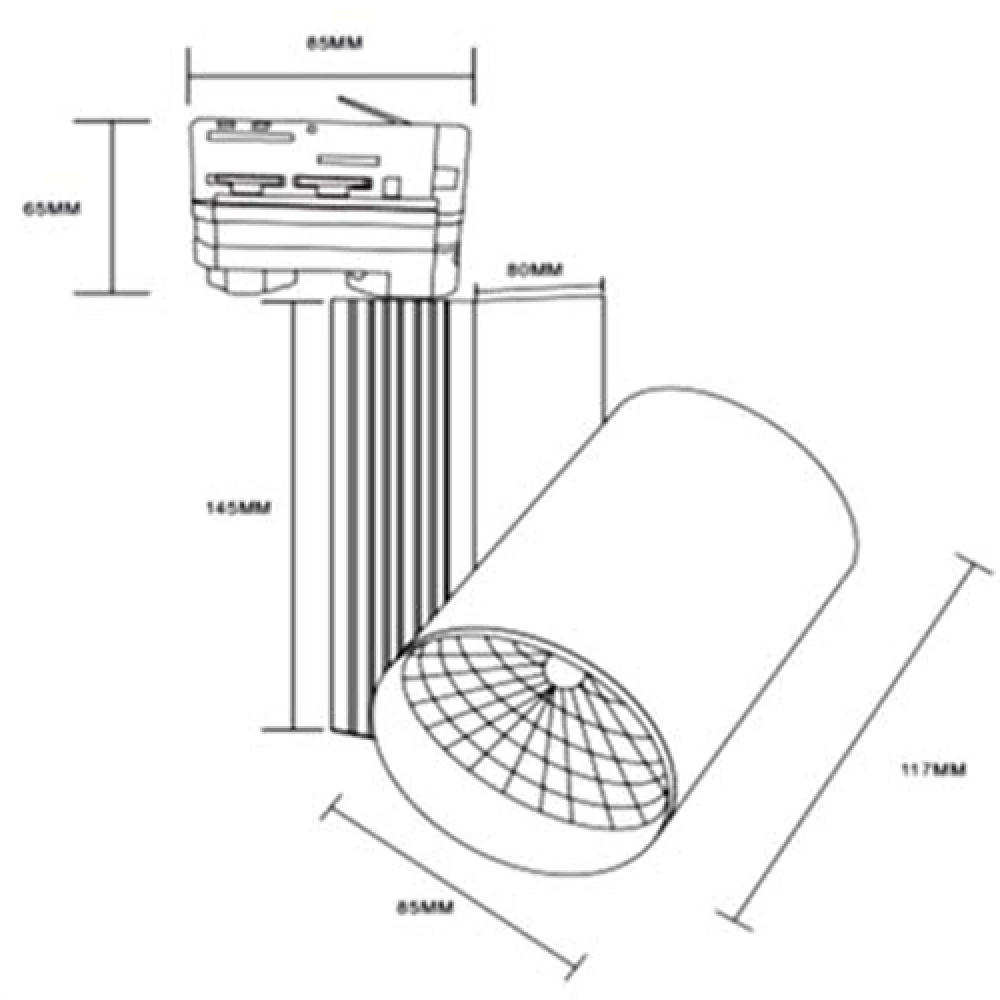 Σποτ Ράγας 20W LED COB 4000K Ουδέτερο Λευκό Με Τριφασικό Αντάπτορα Λευκό UNIVERSE