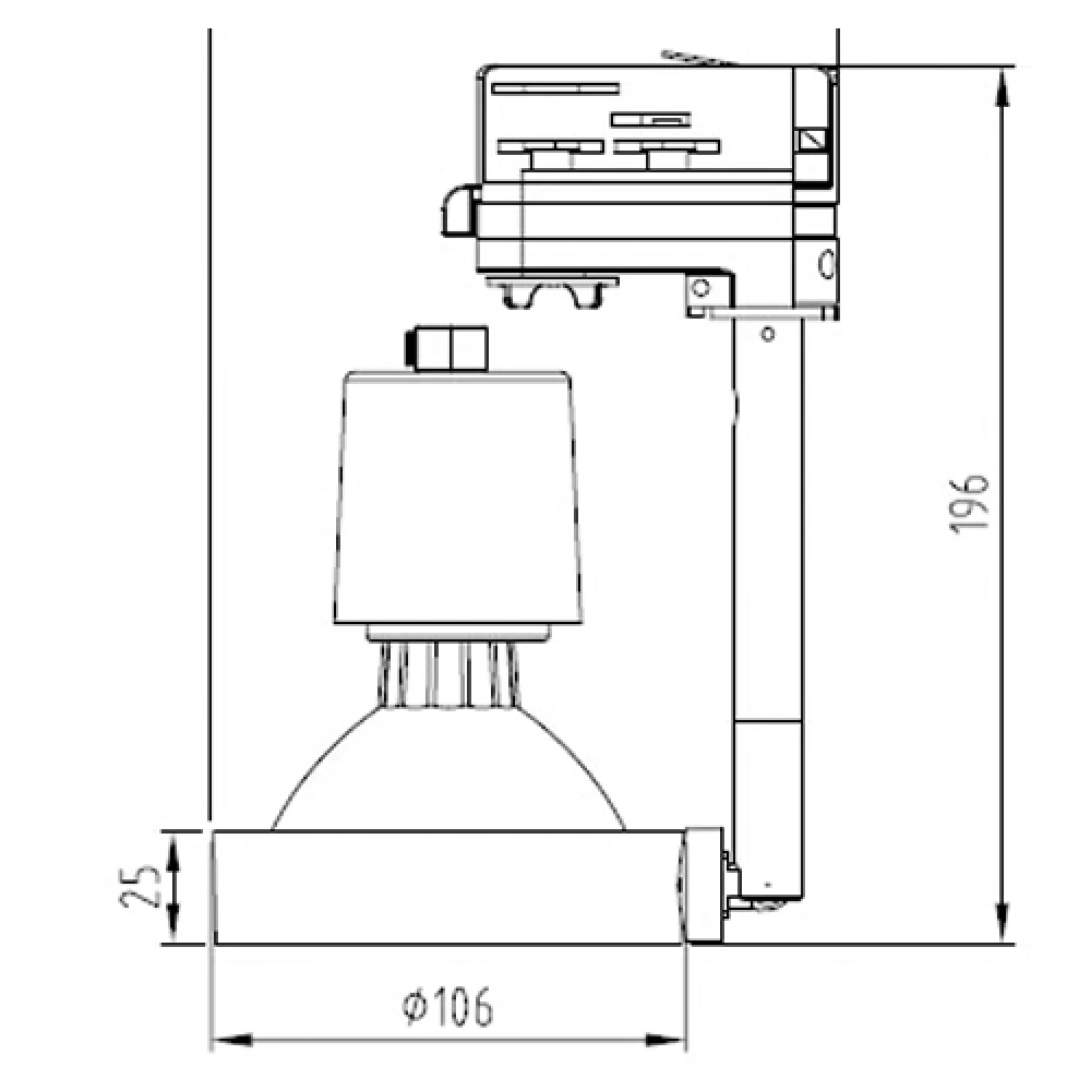 Σποτ Ράγας Για Λάμπα PAR30 / E27 Λευκό Ματ Με Αντάπτορα Τριφασικής Ράγας 100W max MTI UNIVERSE