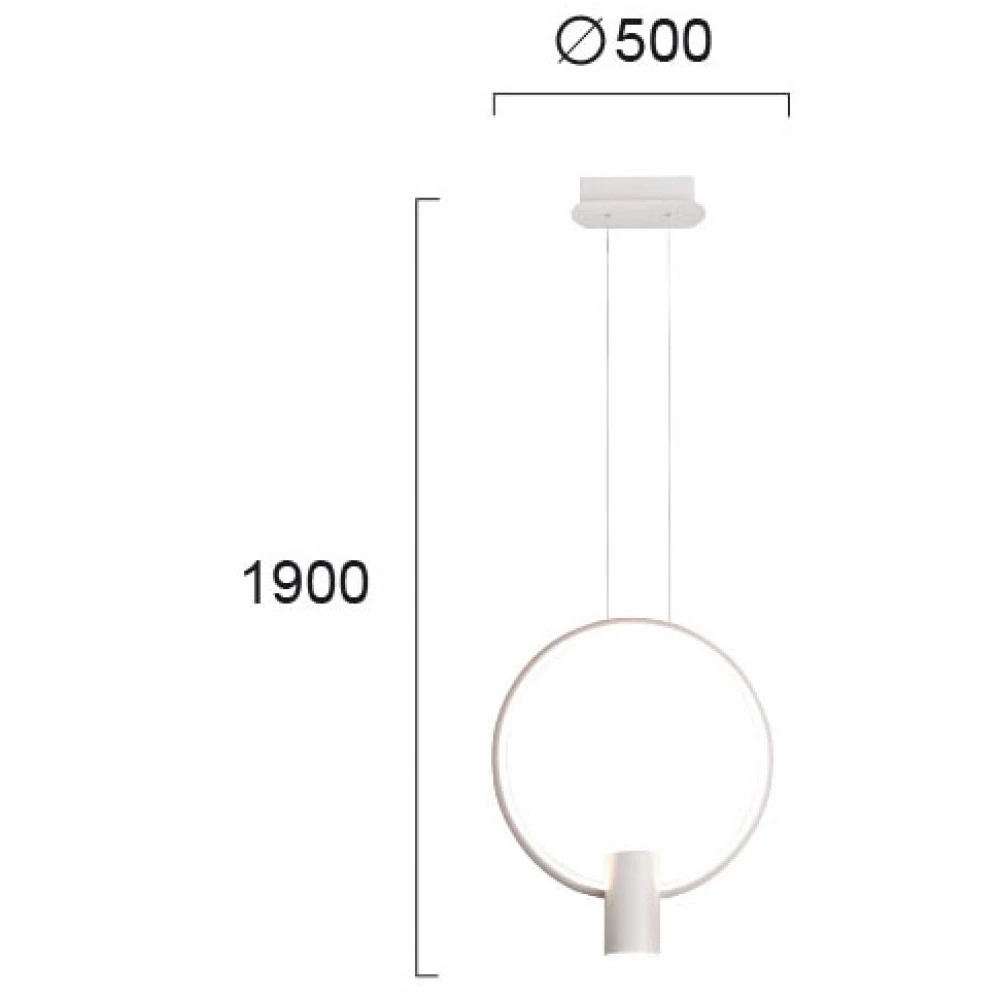 LED Κρεμαστό Μεταλλικό Φωτιστικό σε Λευκό 22+6W Sindy VIOKEF
