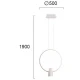 LED Κρεμαστό Μεταλλικό Φωτιστικό σε Λευκό 22+6W Sindy VIOKEF