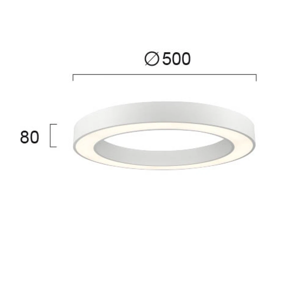 LED Πλαφονιέρα Μεταλλική Λευκή 38W 2090Lm 3000K Apollo VIOKEF