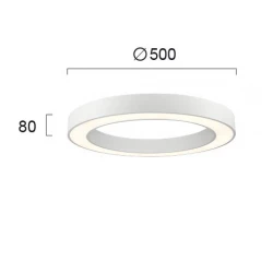 LED Πλαφονιέρα Μεταλλική Λευκή 38W 2090Lm 3000K Apollo VIOKEF