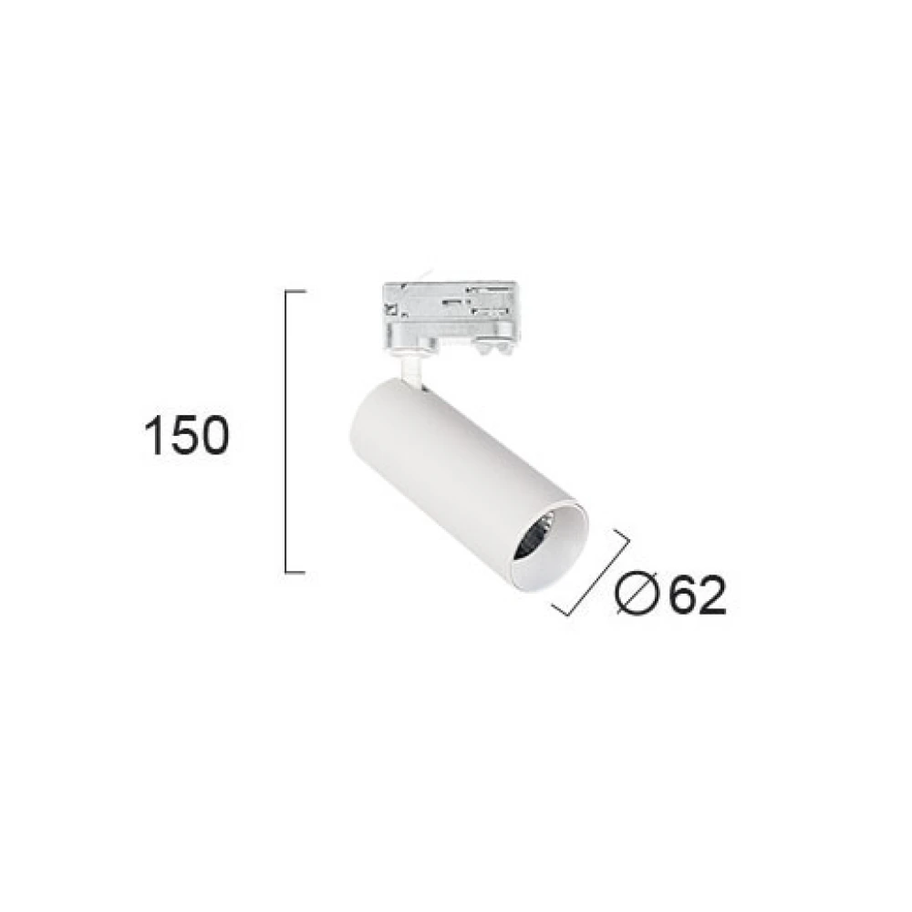 Track Spot Οροφής σε Λευκό 4 Αγωγών / 3 Κυκλωμάτων Reeds GU10 Max 50W VIOKEF