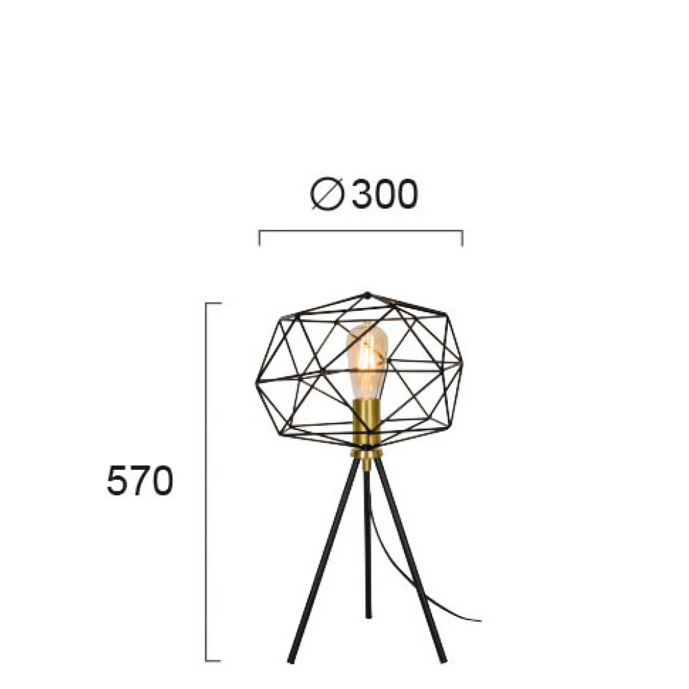 Επιτραπέζιο Φωτιστικό Μεταλλικό 570mm Ø300mm 1x E27 70W max KOMODO VIOKEF