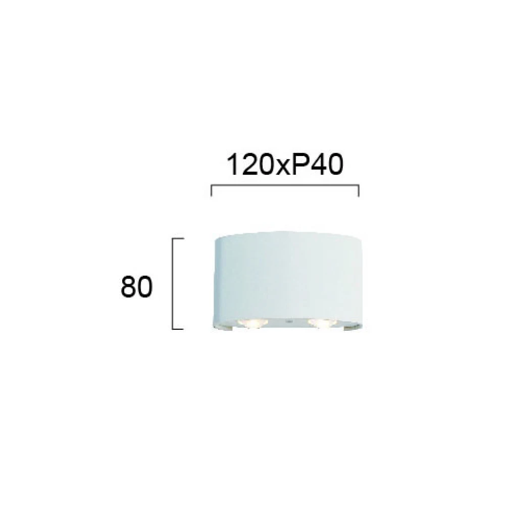 LED Απλίκα Αλουμινίου Σε Λευκό 4x1W 340Lm 3000K IP54, Twist VIOKEF