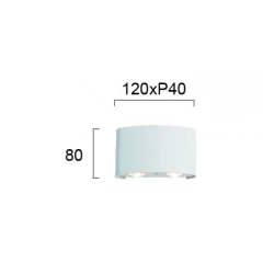 LED Απλίκα Αλουμινίου Σε Λευκό 4x1W 340Lm 3000K IP54, Twist VIOKEF