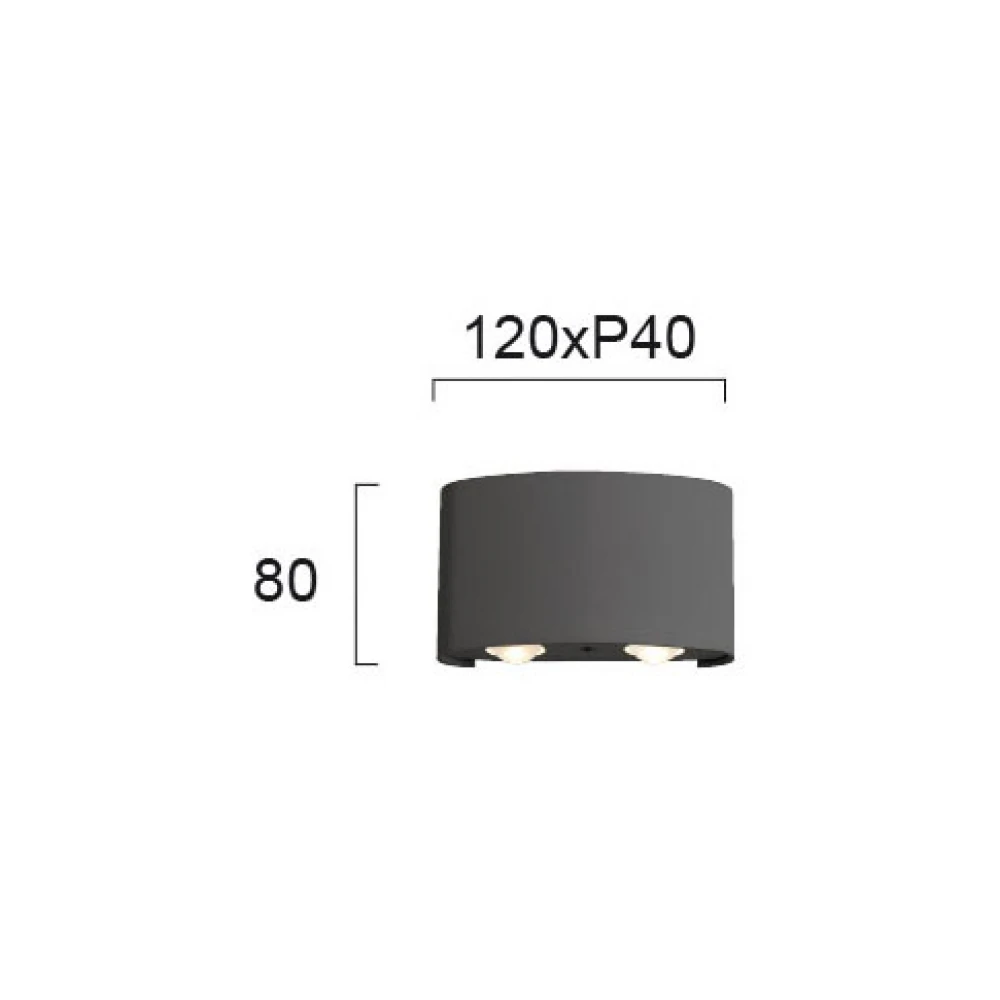 LED Απλίκα Αλουμινίου Σε Ανθρακί 4x1W 340Lm 3000K IP54, Twist VIOKEF