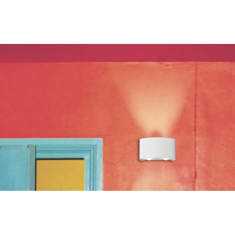 LED Απλίκα Αλουμινίου Σε Λευκό 4x1W 340Lm 3000K IP54, Twist VIOKEF